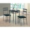 Monarch Specialties Dining Set - 3Pcs Set / Black / Silver Metal I 3095 - alternate 5